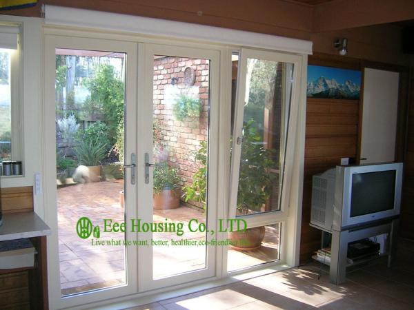 Eco-friendly UPVC Casement Door With Tilt & Turn Windows, White Color and clear