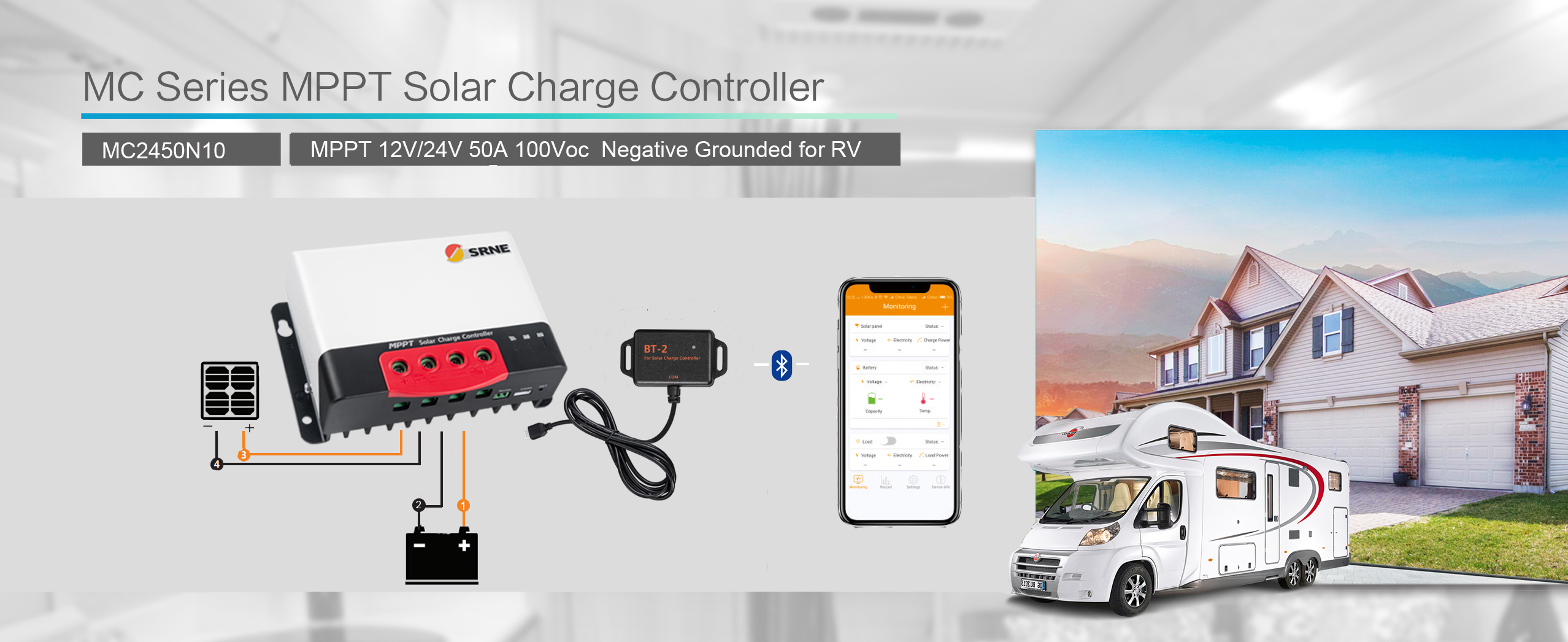 50A Solar Panel Battery Charge Controller 12v 24v Electronic Multi Protective