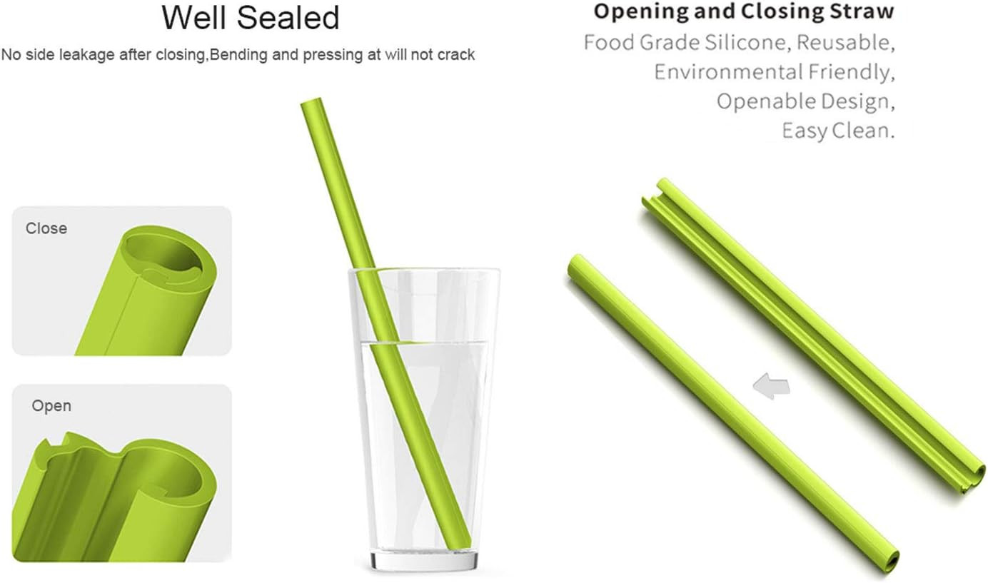 Washable Cocktail Silicone Smoothie Straws Harmless Multicolor