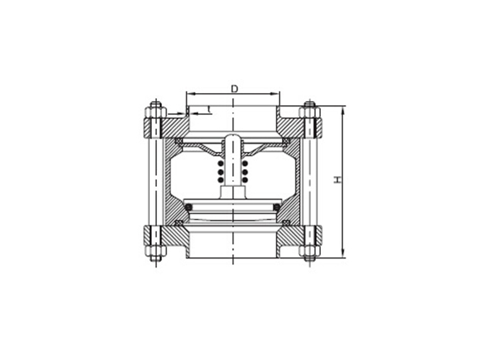 Dimension of Sanitary DIN Flanged Check Valve – DIN Series