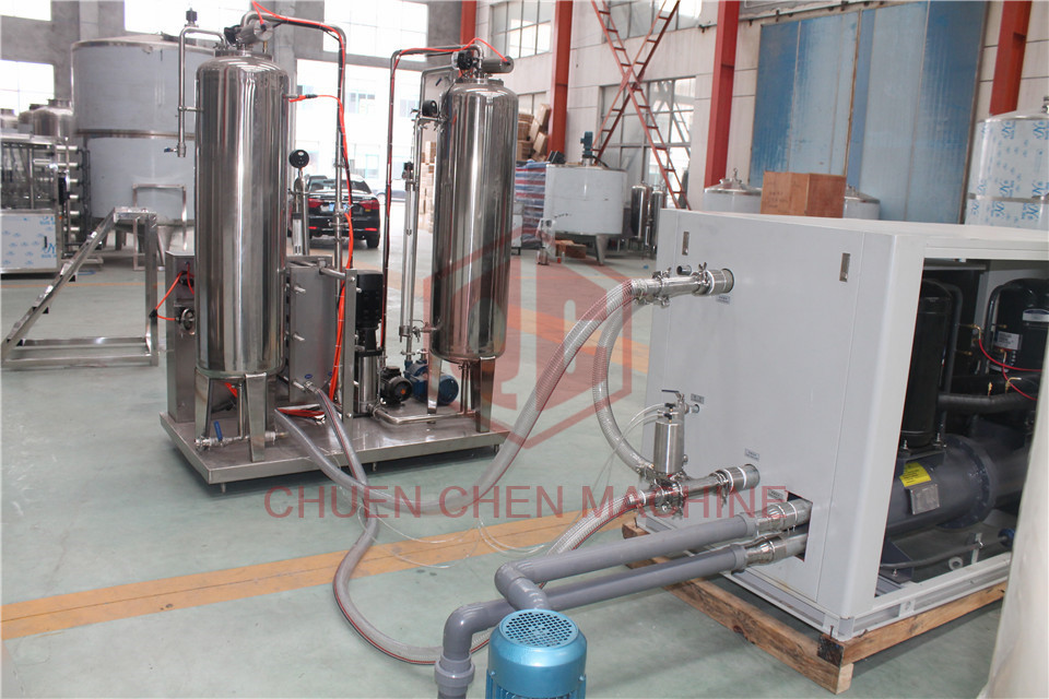 Three Tanks Carbonated Drink Production Line Fizzy Drink Making Machine