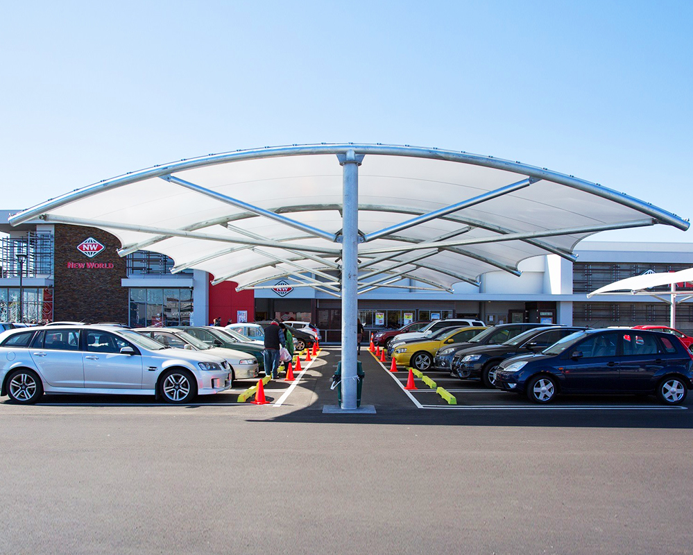 Steel Frame Metal Pergola for Car Port Parking White Powder Coating and Heat Treated