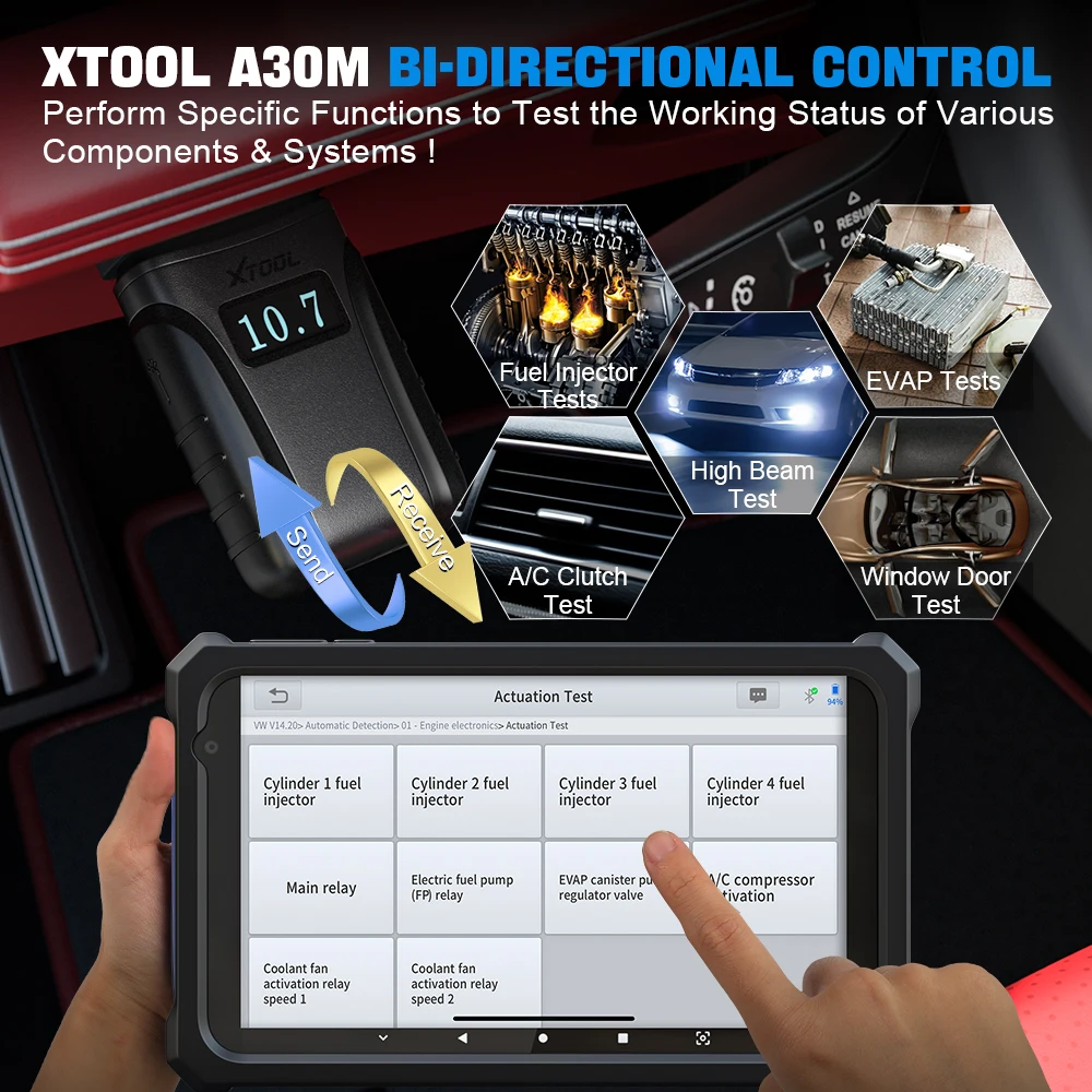 XTOOL Anyscan A30M Bluetooth OBD2 Scanner Car Diagnostic Tools 21+ Reset Service Code Reader CANFD Protocol Lifetime Free Update