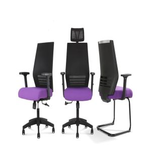 Lumbar Supported High Back Mesh Office Chair with Adjustable Headrest black &