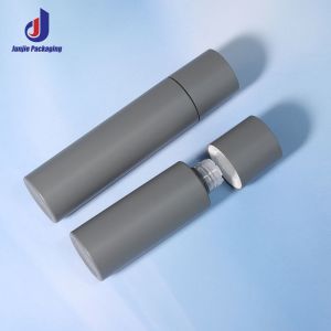 Cylinder Round Plastic Bottles 60ml 100ml 120ml Gray Cylinder Bottles With Caps