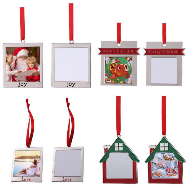 Christmas Tree Hanging Ornaments Sublimation Metal Christmas Pendant Heat Press