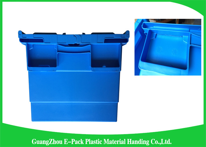 Packaging Logistic Big Plastic Containers , Distribution Tote With Hinged Lid Rentable Moving