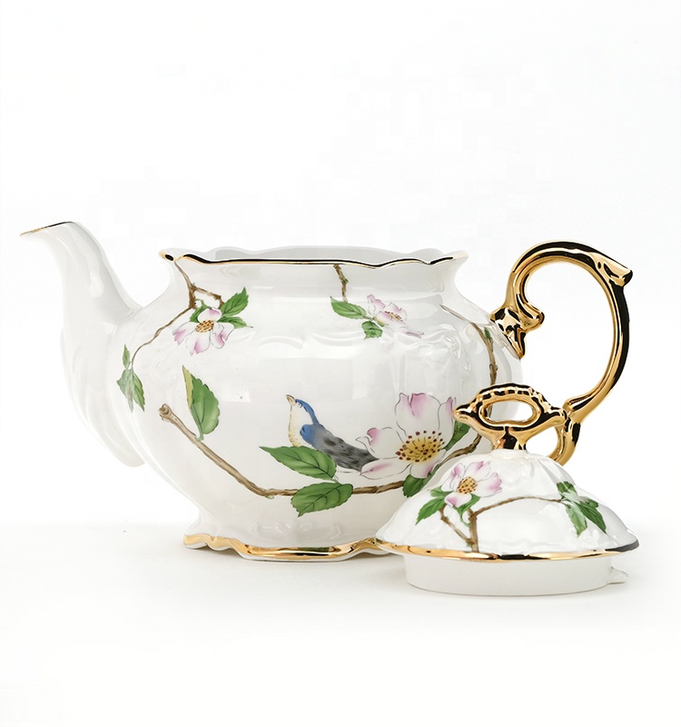 Ceramic Chinese Teapot Kettle Floral Design Teapot Large Capacity For Afternoon Tea