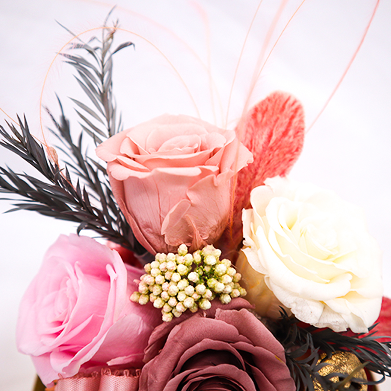 Customized Everlasting Rose In Glass , Valentine'S Day Preserved Roses In Glass