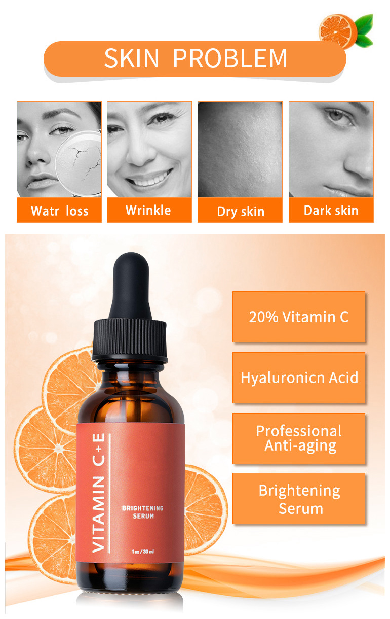 Private Label Korean High Quality Whitening Organic Natural Brightening Vitamin C E Collagen Face Anti Aging Serum Set