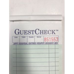 Customized 1/2/3 Sheets Hotel Guest check with two sheets carbon paper