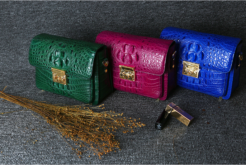 Genuine Crocodile Skin Women Sling Bag Authentic Exotic Alligator Leather Lady Single Shoulder Bag Female Small Purse