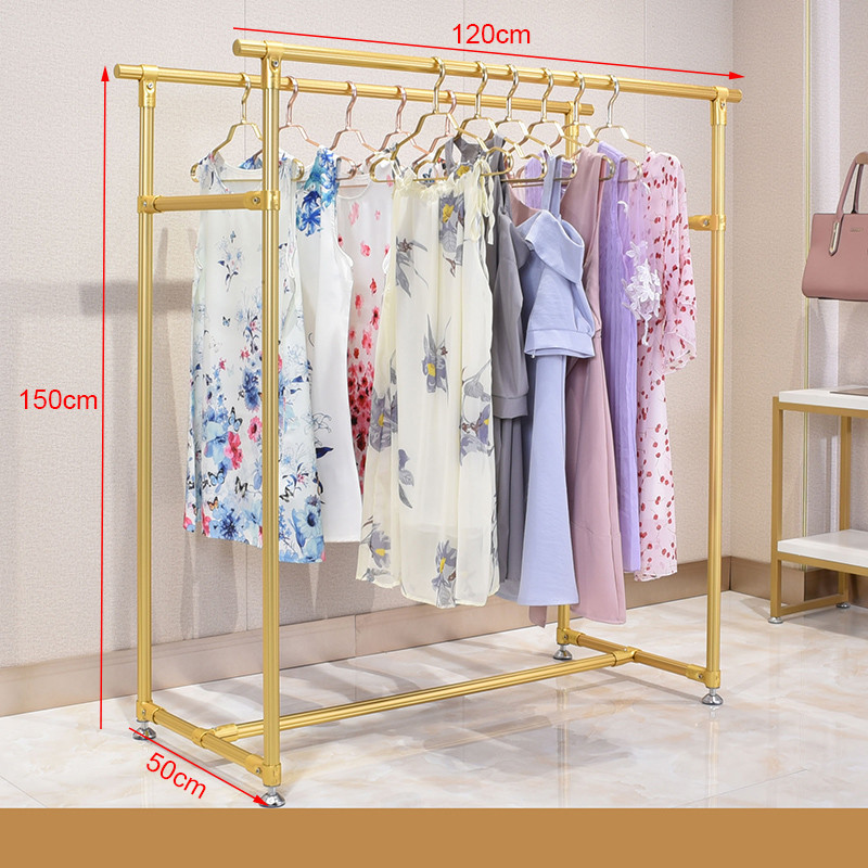 Store Showroom Hanging Cloth Rack Stainless Steel Clothing Display Stand