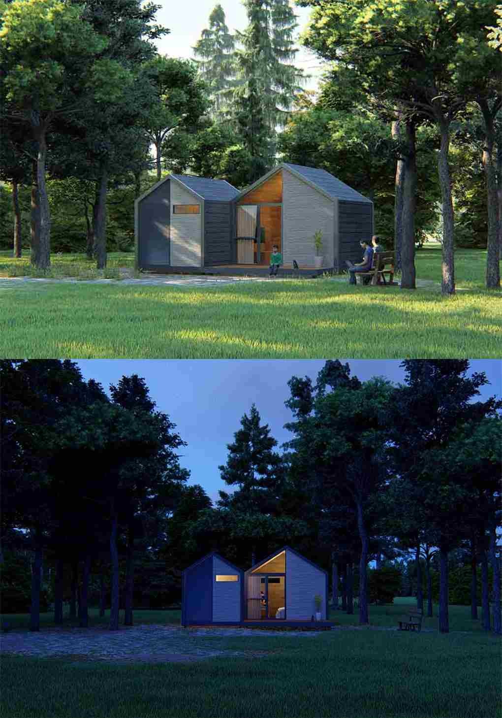 Wooden Interior Modern Prefab Houses 24 Square Meter One Bedroom Modular Home