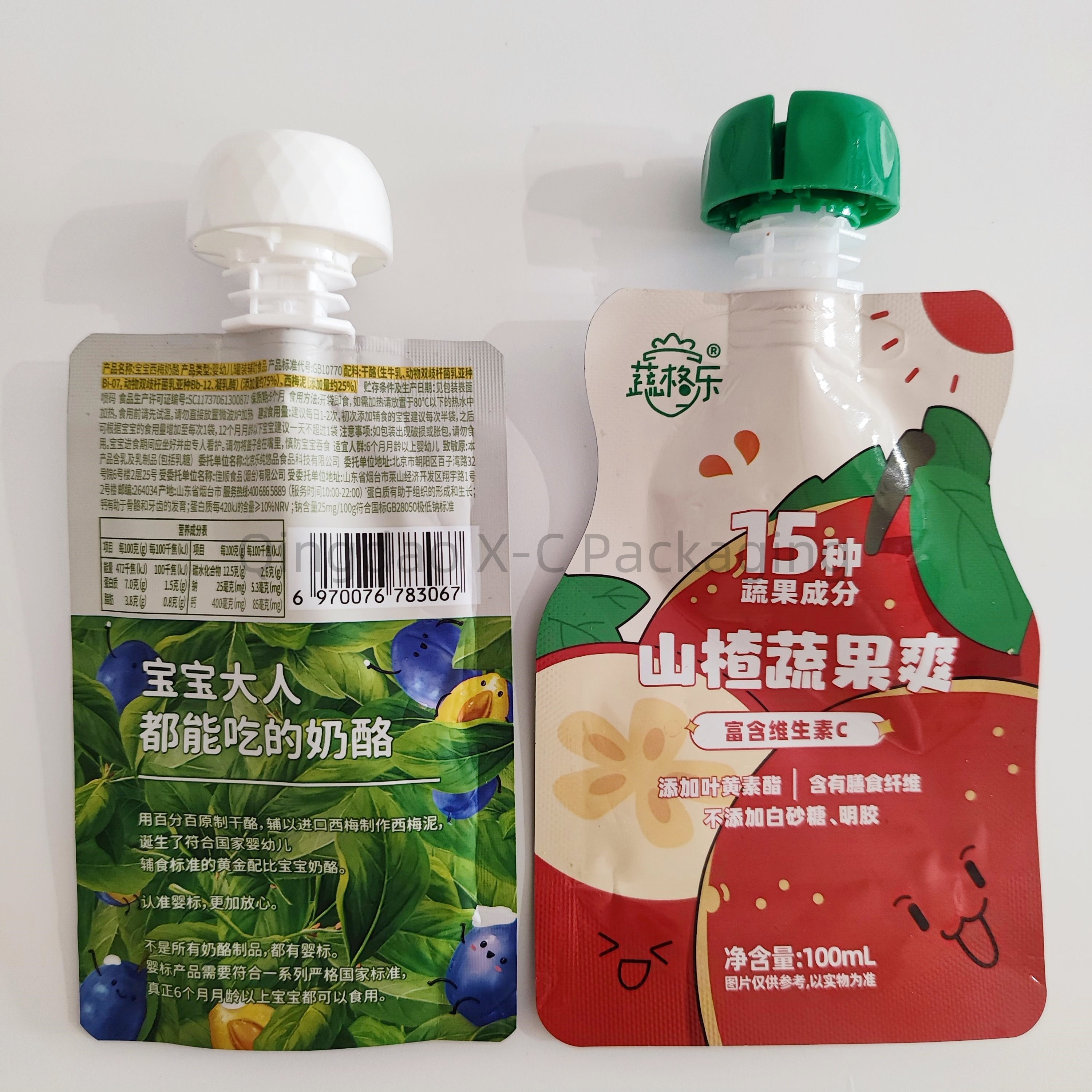 Custom Printed Spout Liquid Stand Up Pouches Flexible Heat Seal Aluminum Material