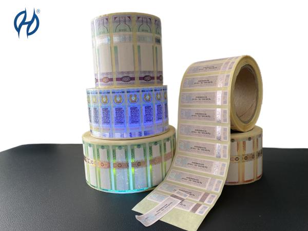 Security Paper Adhesive Custom Wine Tax Stamp Holographic Anti Counterfeit