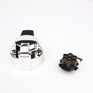 Chrome Plated Trailer Plug Socket 12v N Type 7 Pole Chrome Connector