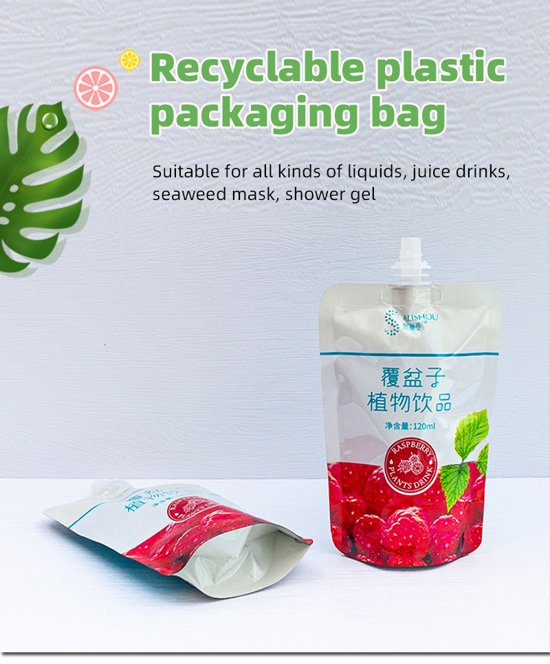 Food Safe Standable Juice Spout Pouch With Leak-Resistant Customizable Spout