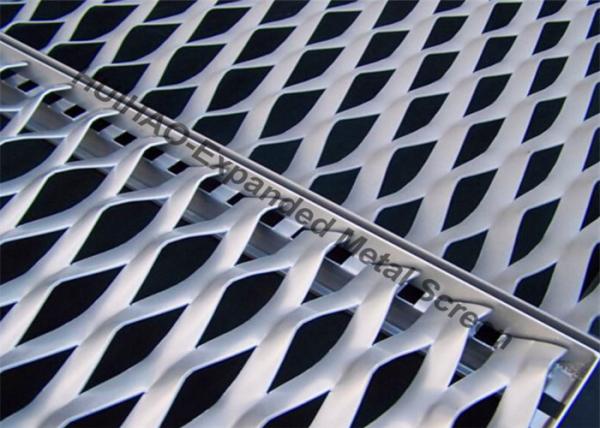 Building Expanded Metal Mesh Facades, 1200X2400MM Frame Aluminum Curtain Walls