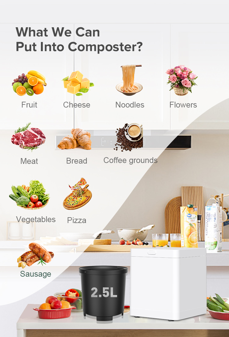 2.5L Brand-new Garbage Collector Food Waste Disposer for Household Small Processor Stainless Steel Wholesale From China