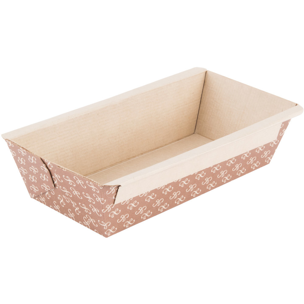 Kraft greaseproof paper bread baking pans color printing custom paper baking pan paper bakeware loaf pan