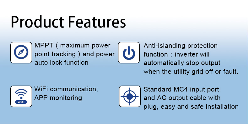 Smart Micro Inverter 110V Solar System On Grid Solar Grid Tie Micro Inverter Low Price Micro Inverter 800W 1000W