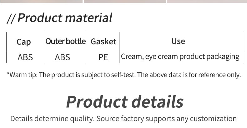 ABS Screw Cap 20g 30g 50g Cosmetic Screen Printing Spherical Cream Bottle Packaging for Cosmetic Packaging Containers