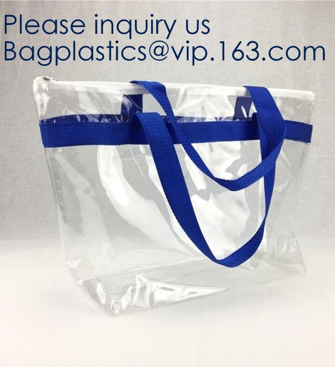 Stadium Approved Environmentally New Clear Tote PVC Shoulder Transparent Shopping Bag,Recycled Clear Pvc Shopping Tote B