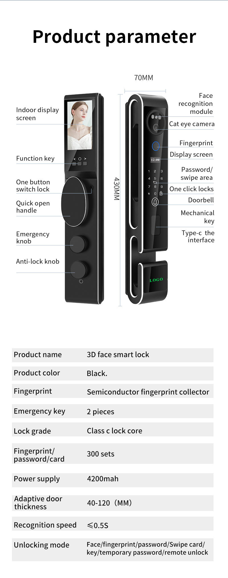 S666 Tuya Smart Wifi Door Lock 3D Face Video Intercom Automatic Fingerprint Card Key Access For Hotel Villa Apartment