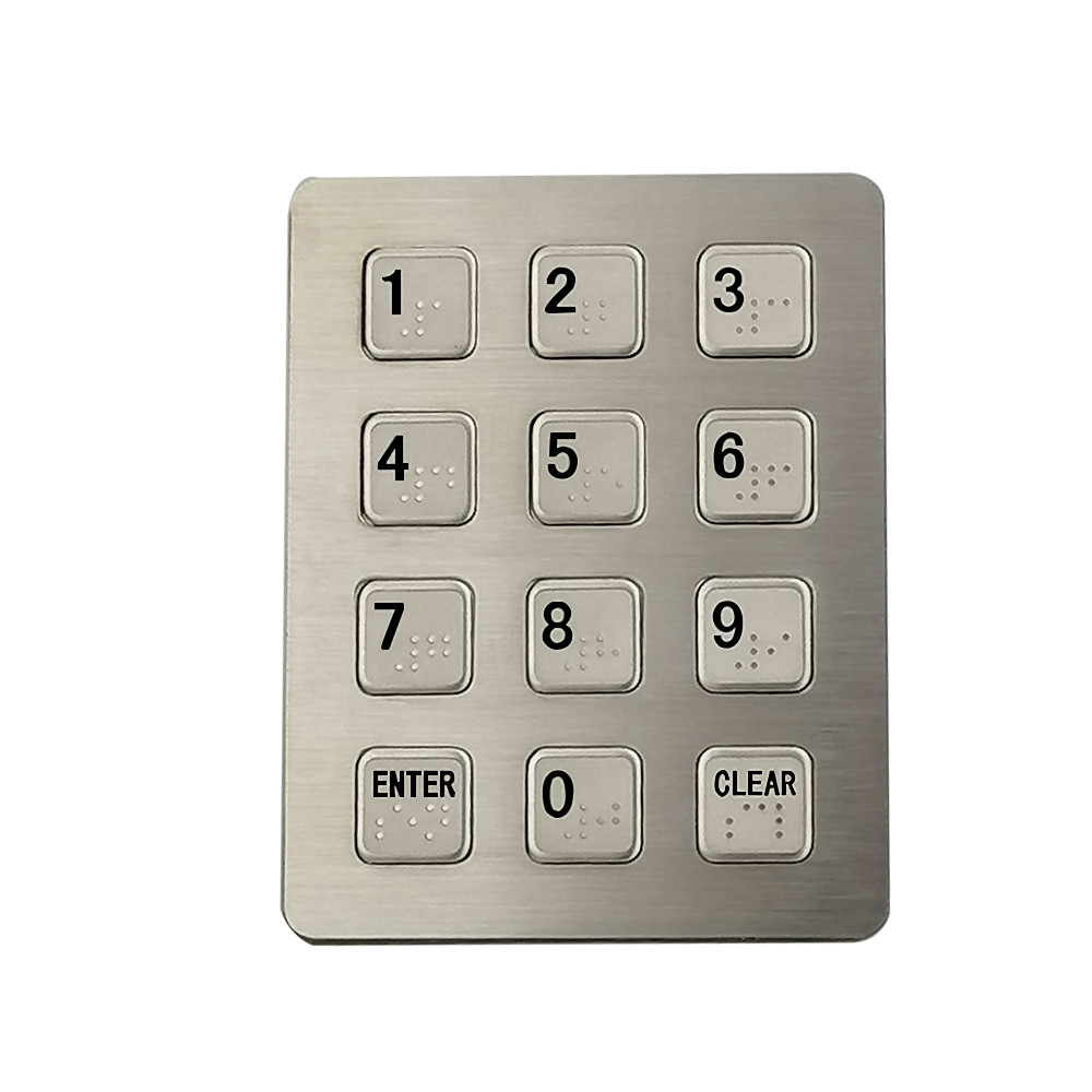 ip68 waterproof higher quality aluminum piezo keypad with 12 keys