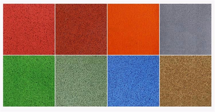 Recycled Rubber Sports Flooring / Rubber Gym Flooring Rolls Solid Color