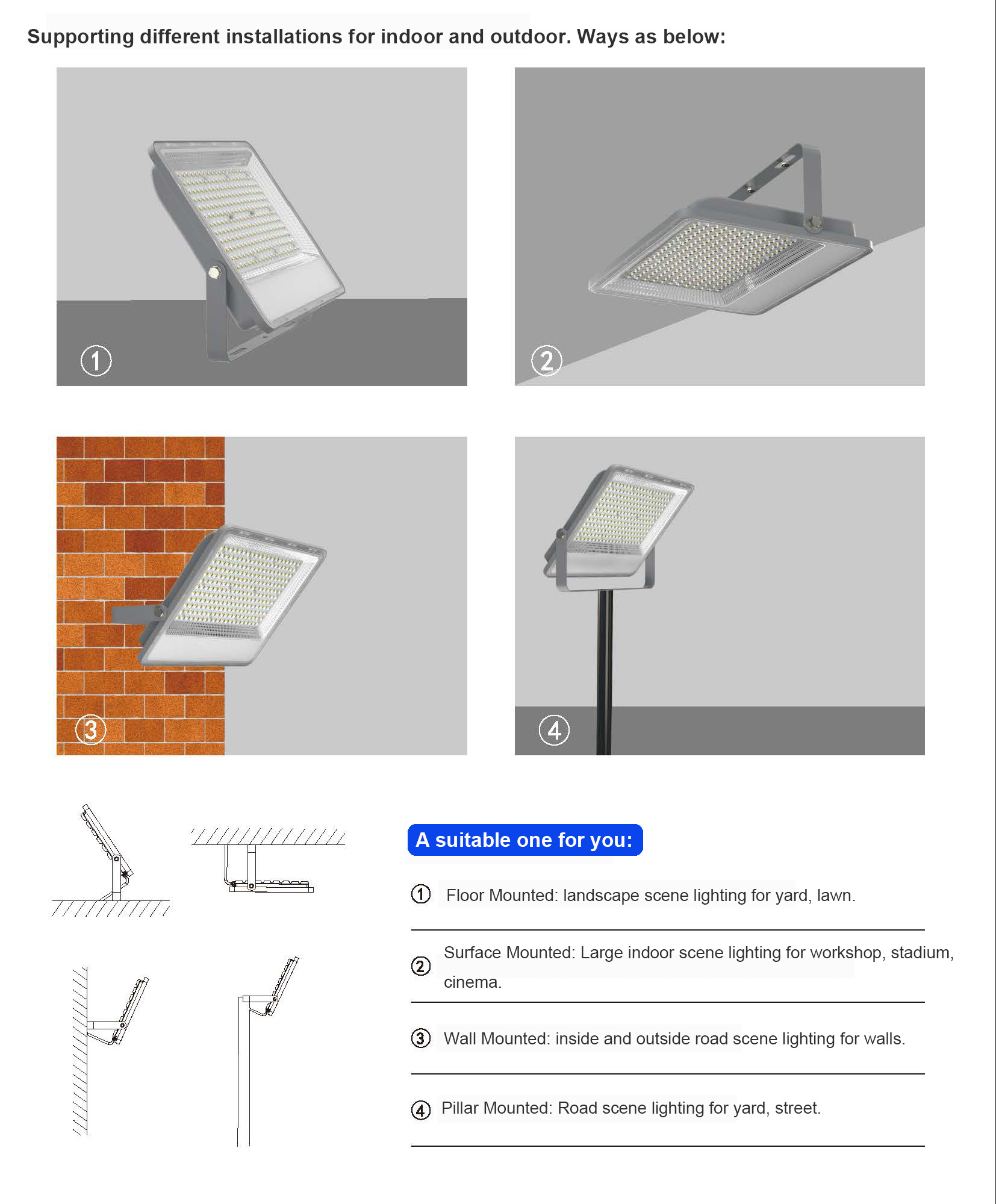 High Brightness 200w Outdoor LED Flood Lights 3030 SMD Black Led Floodlight