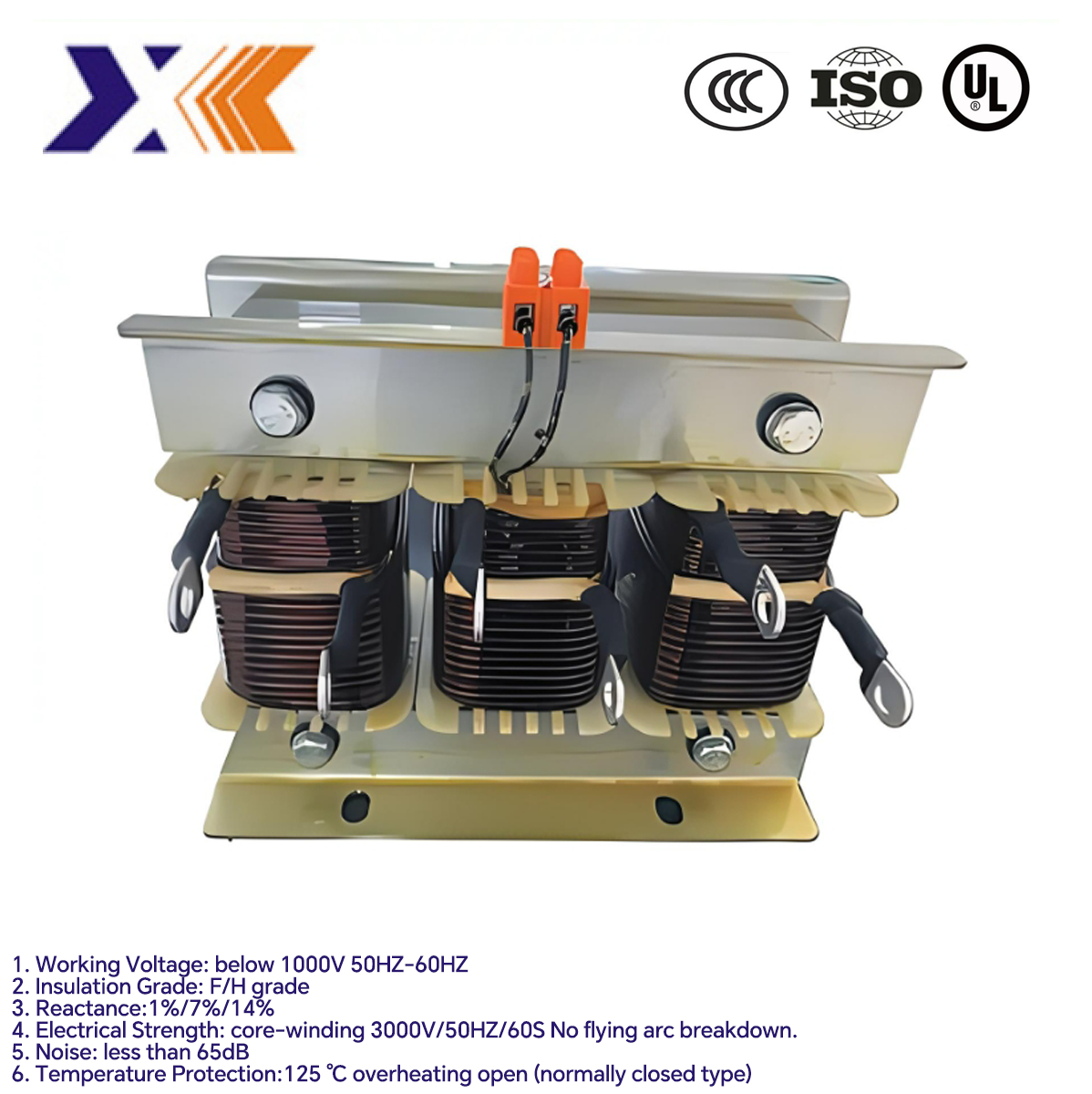Low Temperature Rise Three Phase Ac Input Reactor 11kw 30a Racl 2%-30/11 for Equipment