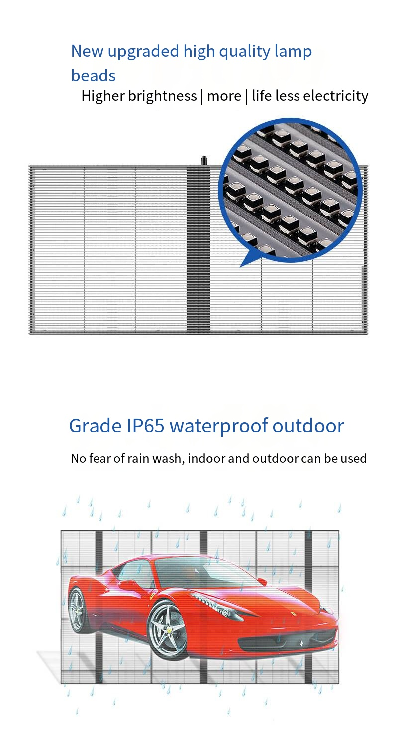 Outdoor Media LED Grid Screen Transparent Flexible Led Screen P100 P80 P50 P40
