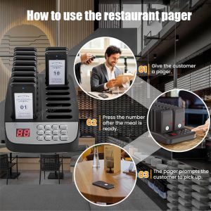 16 Pagers Pager System Up To 98 Buzzers Wireless Call System With Vibration