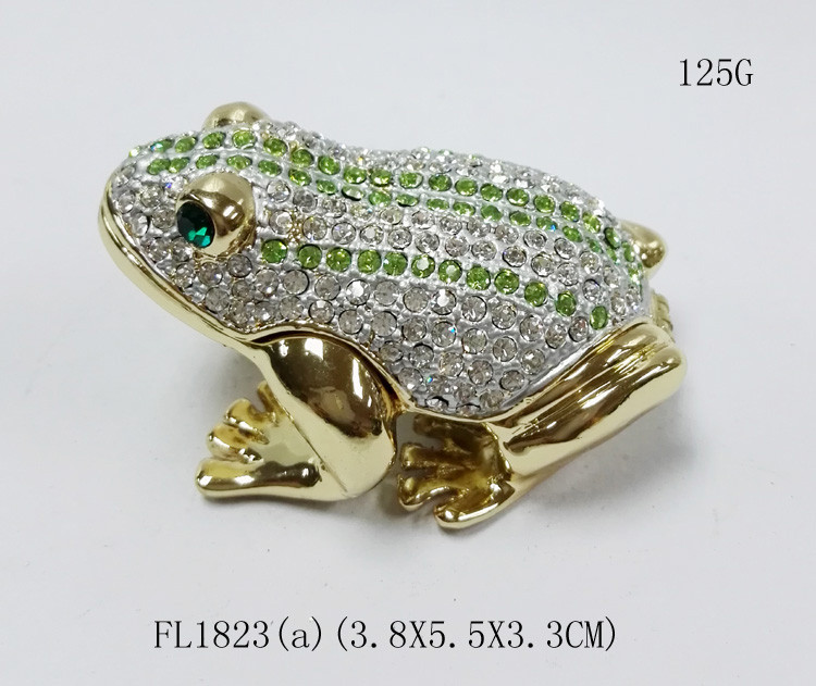 Animal trinket jewelry box Frog diamond decoration trinket jewelry box metal jewelry box