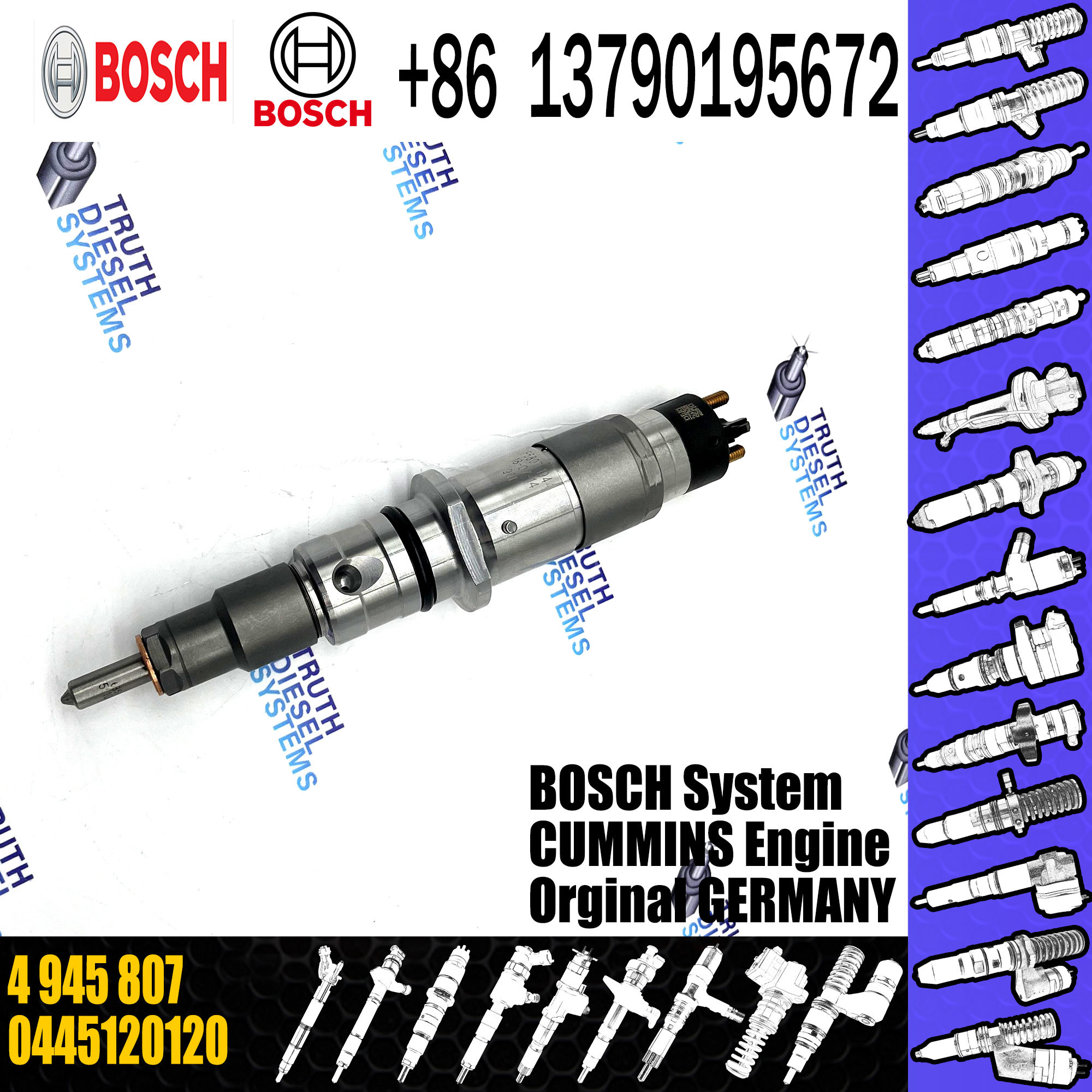 Factory Price Diesel Common Rail Fuel Injector 0445120120 For Dongfeng Cummins Engine 4945807