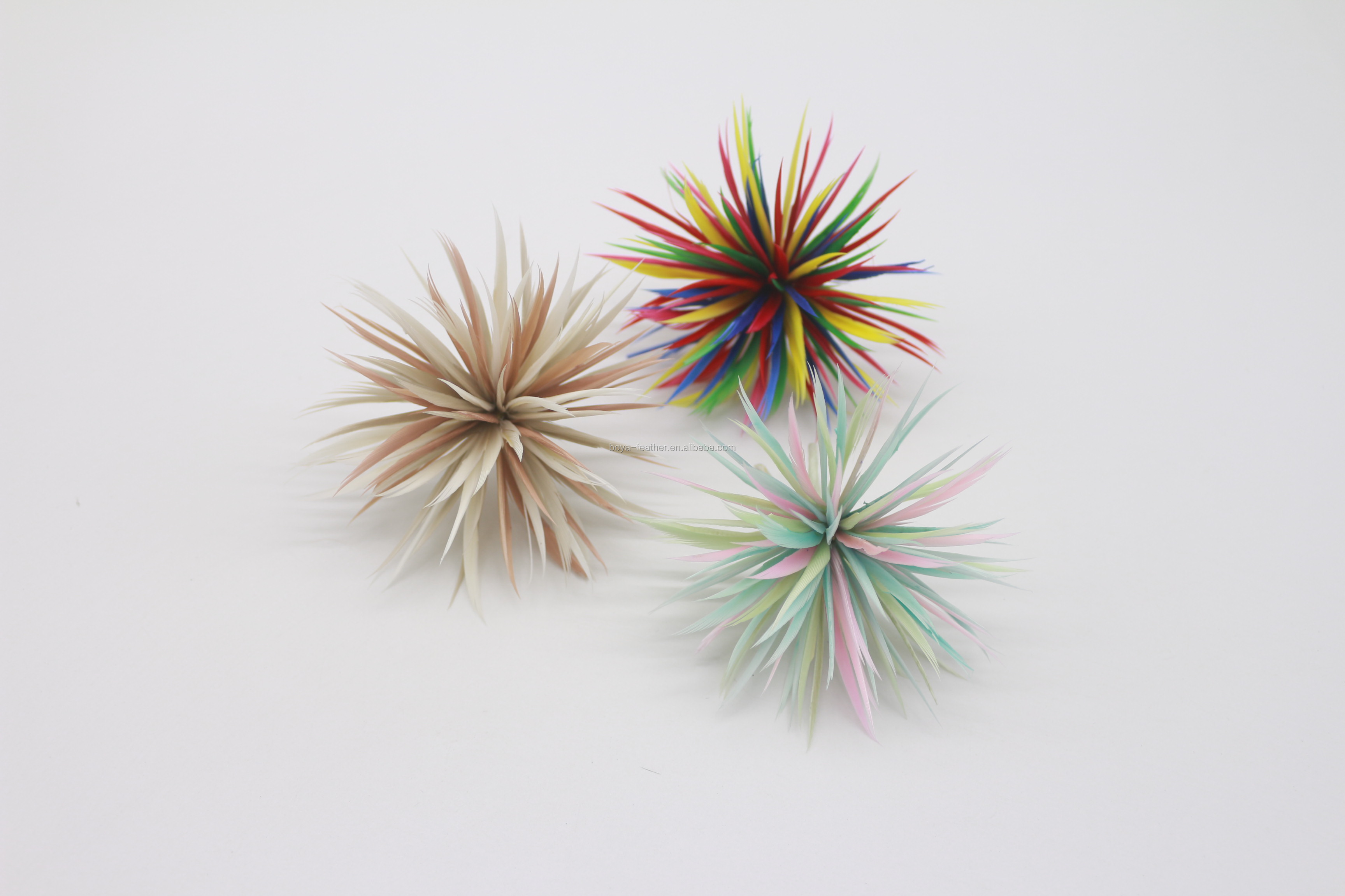 5*10 cm Goose Biot Feather Flower Mount with Wire Accessory