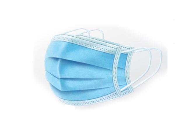Disposable Blue Earloop Face Mask , Disposable Hospital Masks Adjustable Nose