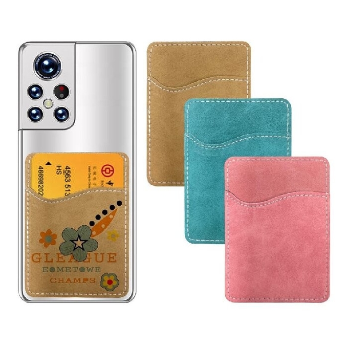 Custom Logo Sublimation Blanks Credit Card Holders Colourful PU Leather Sublimation Phone Card Holder