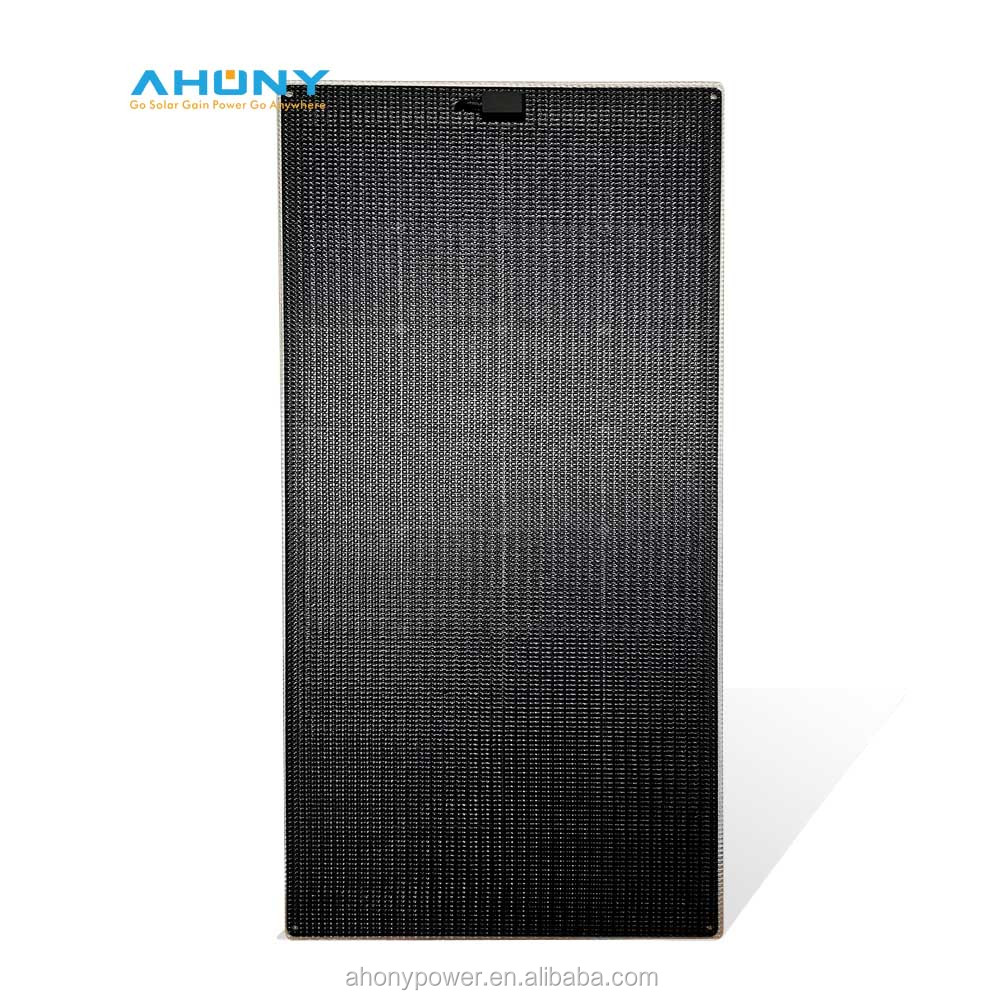 Black Semi Rigid Solar Panels Anti Skid Walkable 100 Watt Marine Solar Panel