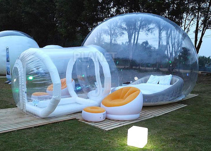 Outdoor Transparent Large Inflatable Bubble Camping Tent Single Tunnel Inflatable Bubble House Camping Globe Tent