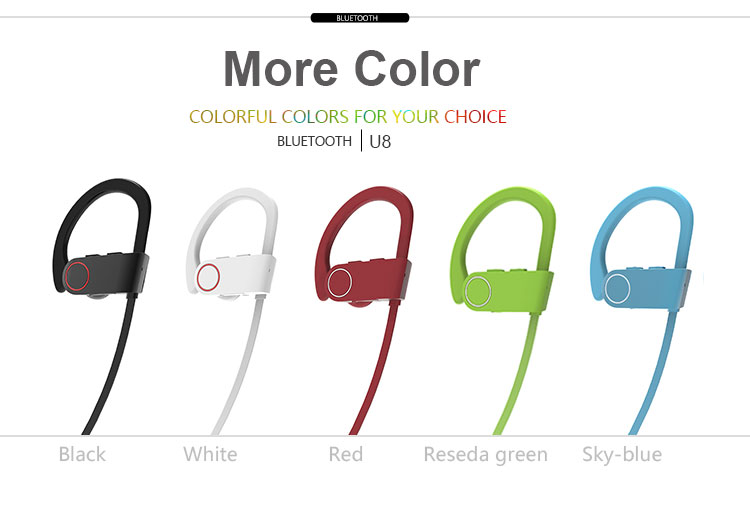bluetooth earphone headset hot sale u8 earphone good music quality haozhida digital tech u8 earphone