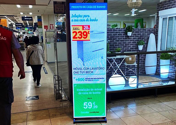 Folding Poster LED Display Background Movable Signage WIFI 4G Network