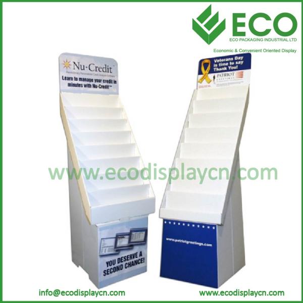 Retail Greeting Card Display Stand, Corrugated Cardboard Floor Display For