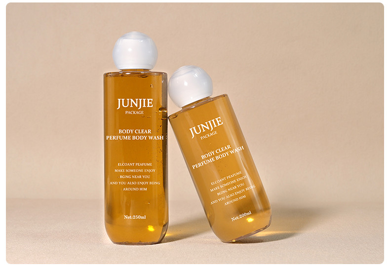 High-End Plastic Body Wash Bottle Cylinder Flat-Shoulder Toner Bottle for Body Lotion Shampoo Lotion 200ml 250ml