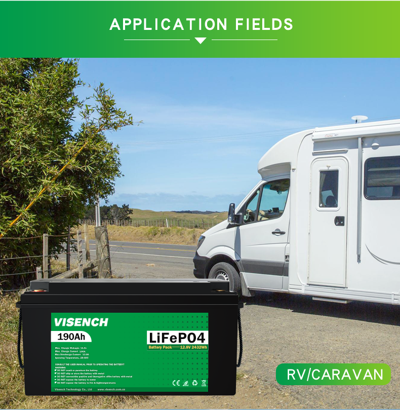 Visench Solar System Lifepo4 Battery Pack Lithium Ion Lifepo4 12V 190AH Lithium Ion Batteries
