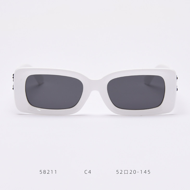 Colorful Lens Small 143MM Trendy Rectangle Frame Sunglasses BSCI TR90