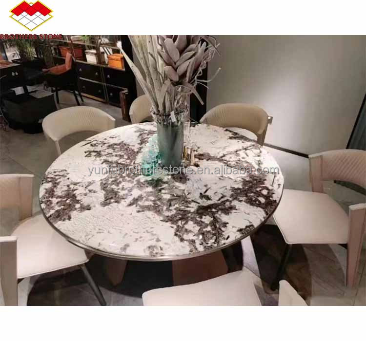Interior Wall Cut-to-Size Glazed Snow Mountain Silver Fox Marble Stone in Polished Finish
