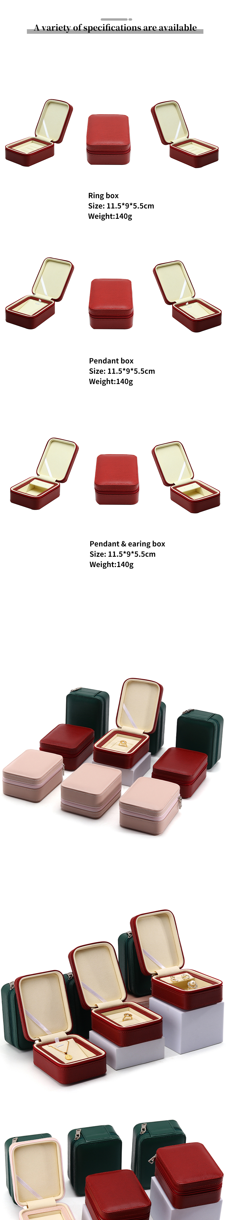 Custom Size Jewelry Box Packaging With Zipper And Internal Thick Border